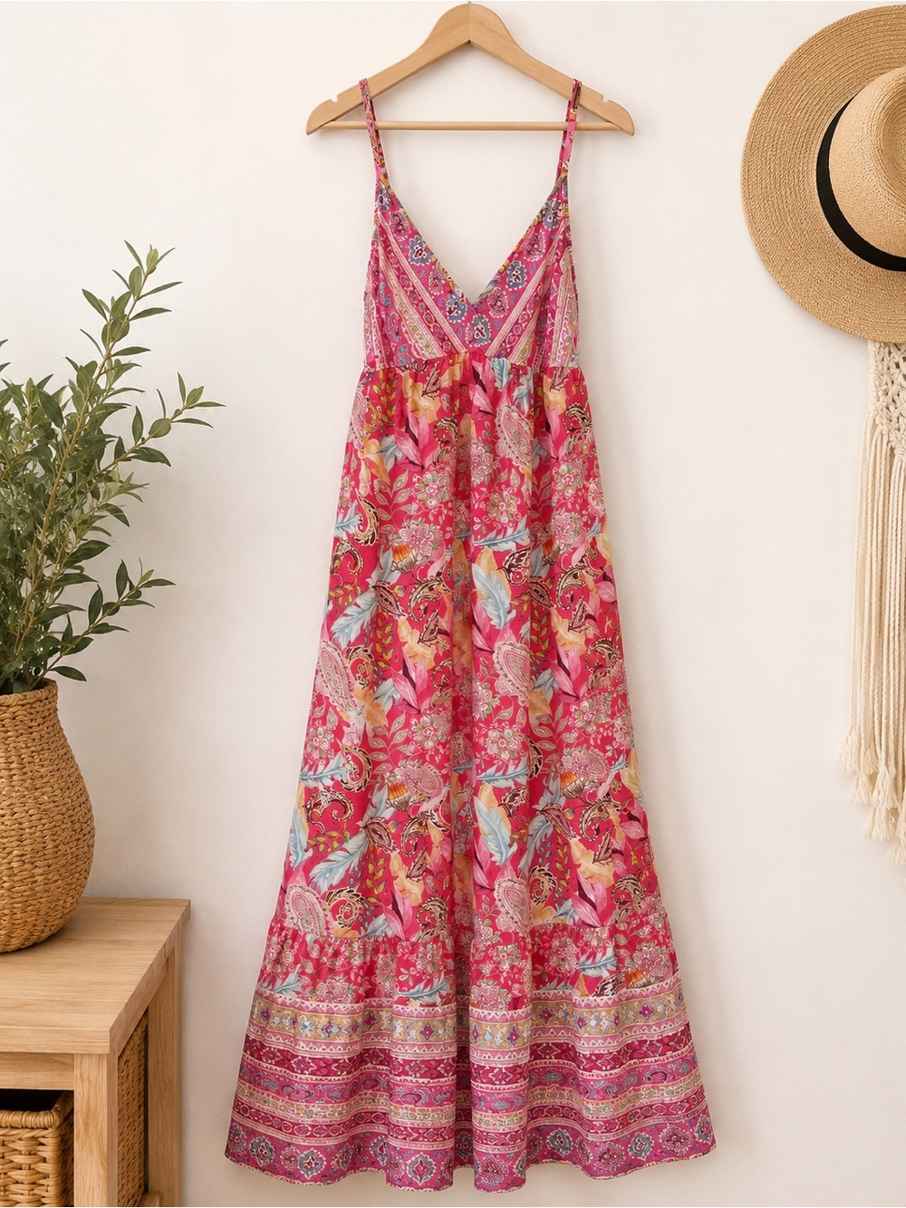 Collective Concepts Pink Floral Maxi Dress